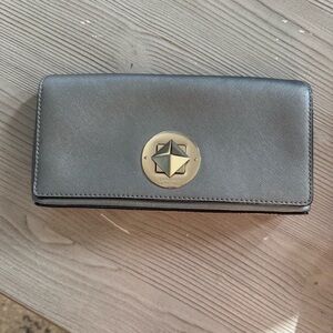 Kate Spade Gray Wallet with Gold Accent